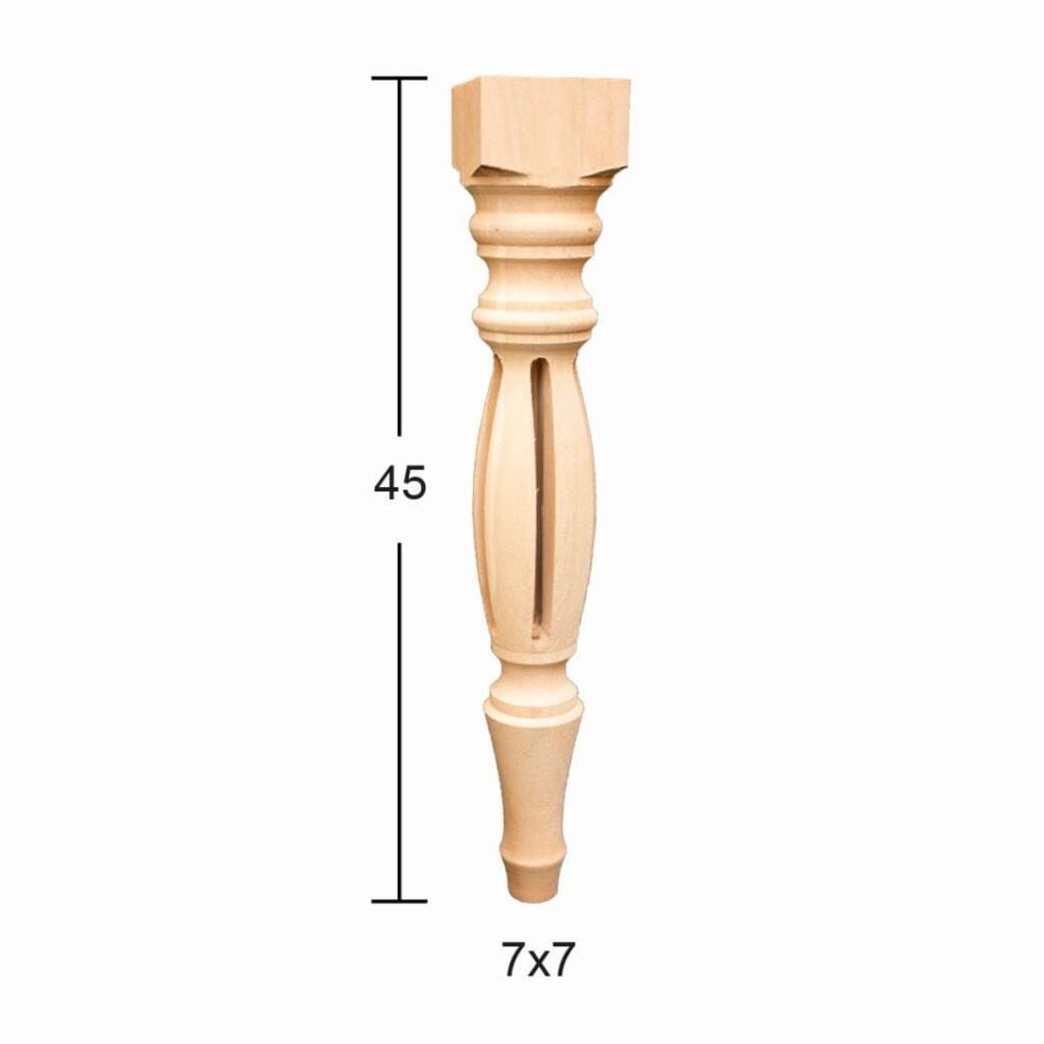 İşlemeli Lükens Ayak 45cm Doğal Ağaç FT-10