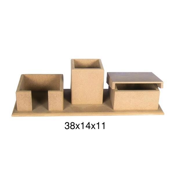 Ahşap Üçlü Kalemlik F778