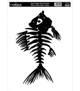 KTS-16 Siyah Beyaz  Cadence Kumaş Transfer 21x30cm