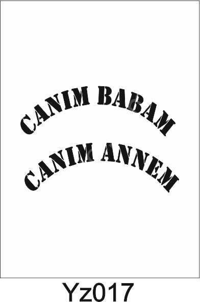 Yazı Desenler Stencil Şablon (21x30) YZ-017