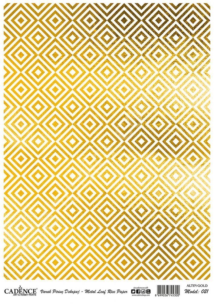 Cadence Altın Varak Pirinç Dekoapaj Kağıdı - Model 21
