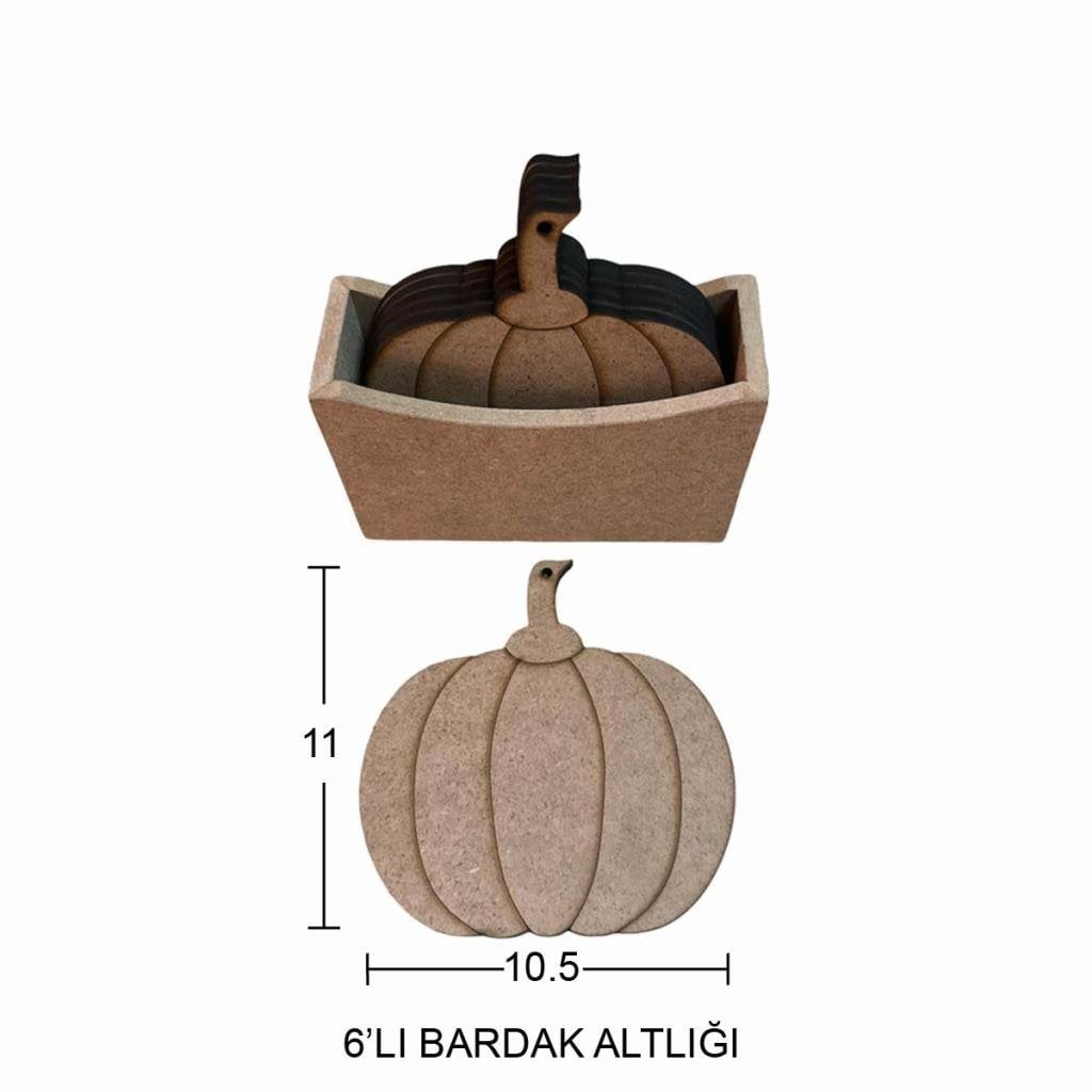 Ahşap Balkabağı Bardak Altlığı 11x10,5cm L393