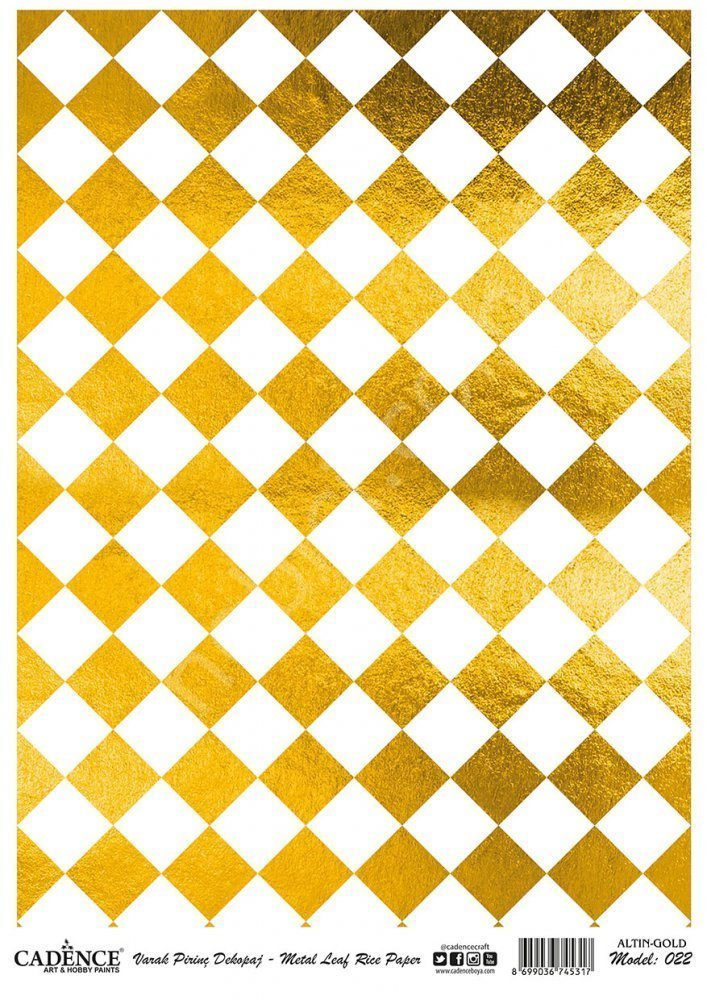 Cadence Altın Varak Pirinç Dekoapaj Kağıdı - Model 22