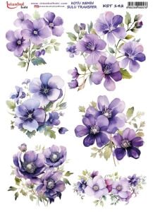 Koyu Zemin Sulu Transfer Kağıdı 25x35cm KST-142