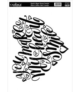 KTS-19 Siyah Beyaz  Cadence Kumaş Transfer 21x30cm