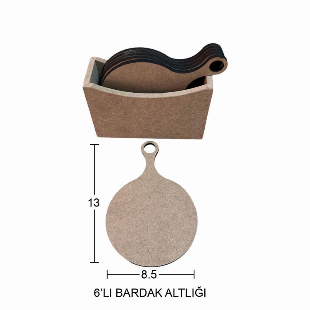Ahşap Yuvarlak Bardak Altlığı 13x8,5cm L391