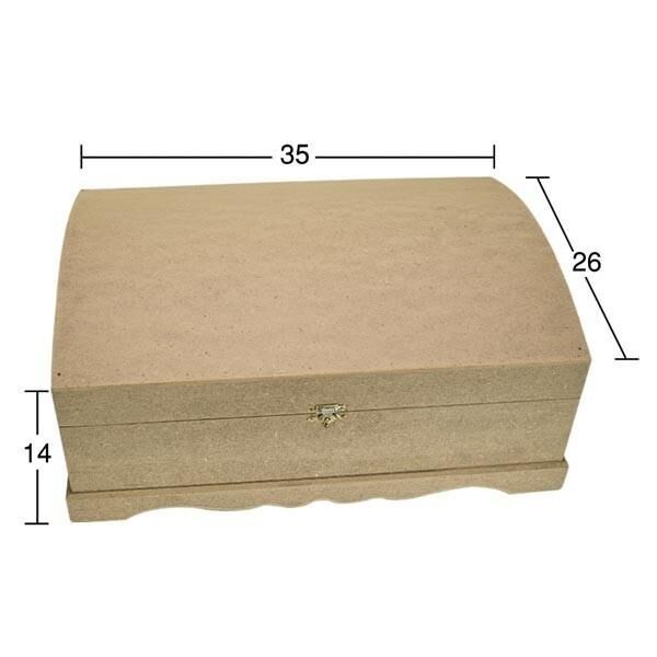 Yassı Bombe Ahşap Sandık 35x26cm KU303