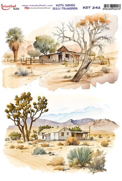 Koyu Zemin Sulu Transfer Kağıdı 25x35cm KST-242