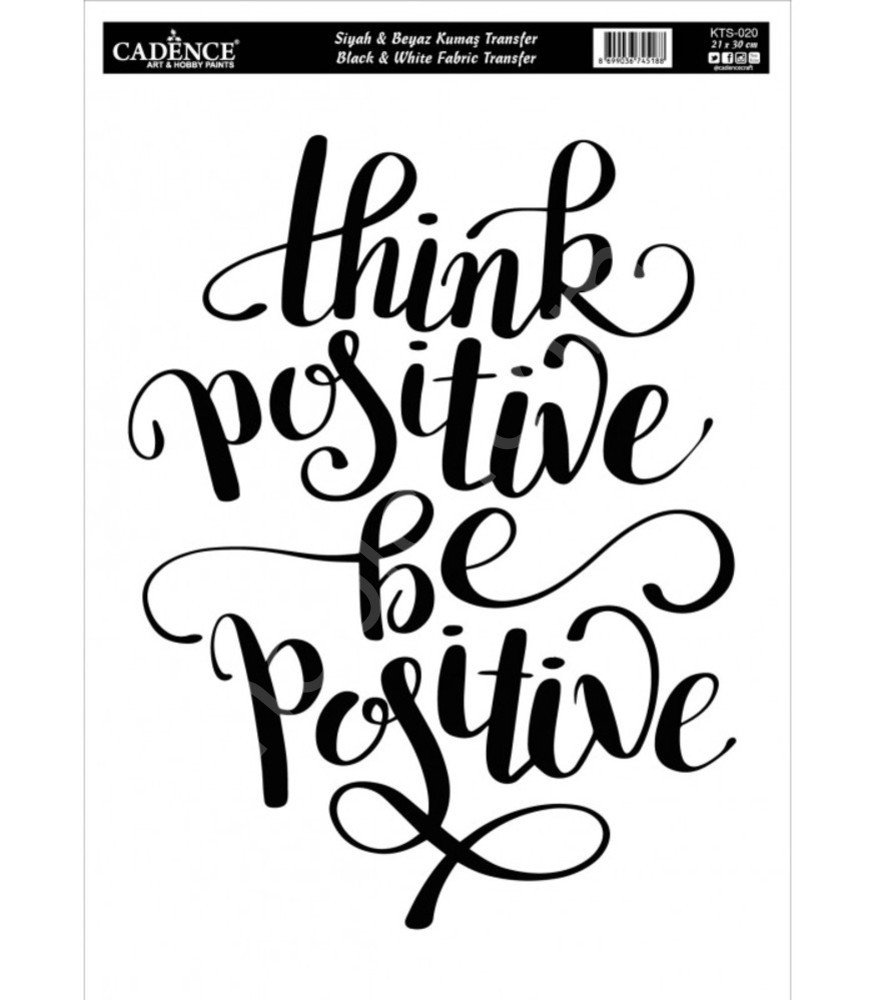 KTS-20 Siyah Beyaz  Cadence Kumaş Transfer 21x30cm