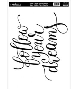 KTS-21 Siyah Beyaz  Cadence Kumaş Transfer 21x30cm