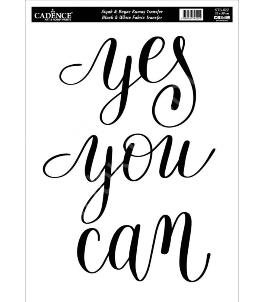 KTS-22 Siyah Beyaz  Cadence Kumaş Transfer 21x30cm