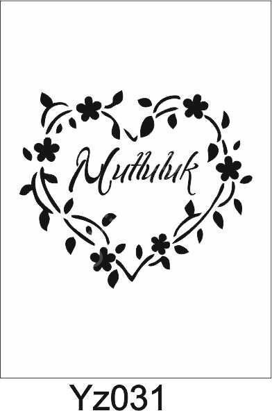 Yazı Desenler Stencil Şablon (25x25) YZ-031
