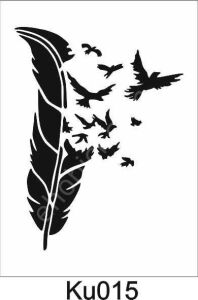 Kuş Temalı Desenler Stencil Şablon (15x20) KU-015