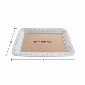 Ahşap Dikdörtgen Tepsi Aplikli Model 28x21cm T100