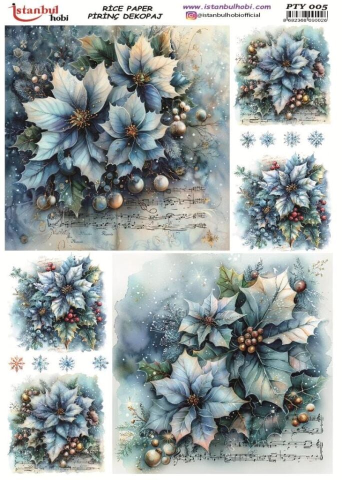 Pirinç Dekopaj Kağıdı 30x42cm PTY-005 Yılbaşı