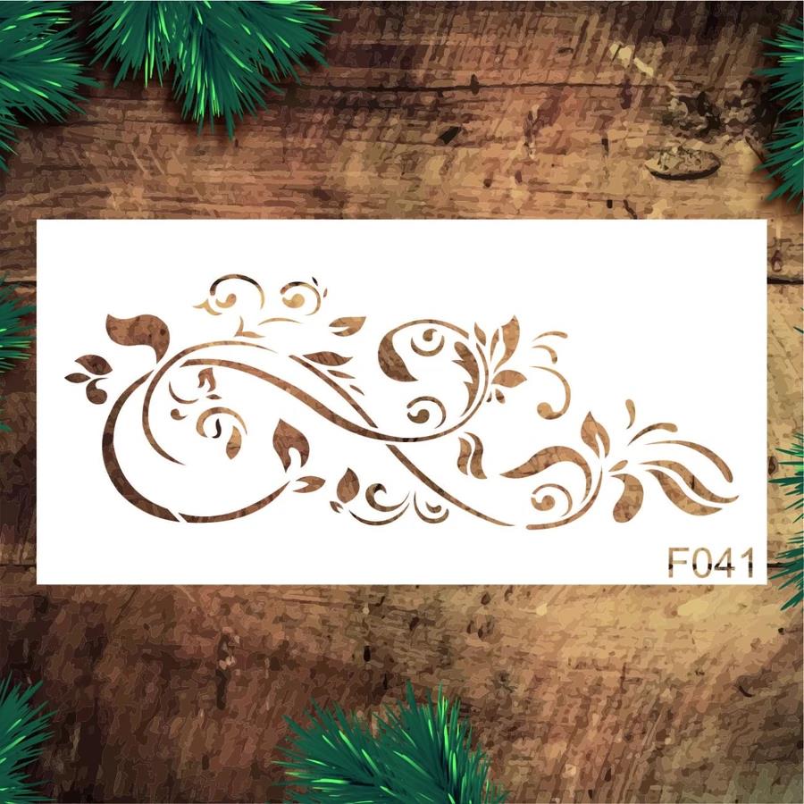 Çiçek Desen Stencil Şablon (20x40) F-041