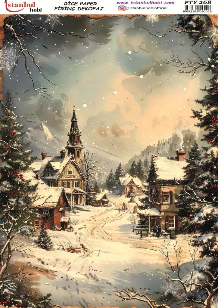 Pirinç Dekopaj Kağıdı 30x42cm PTY-268 Yılbaşı
