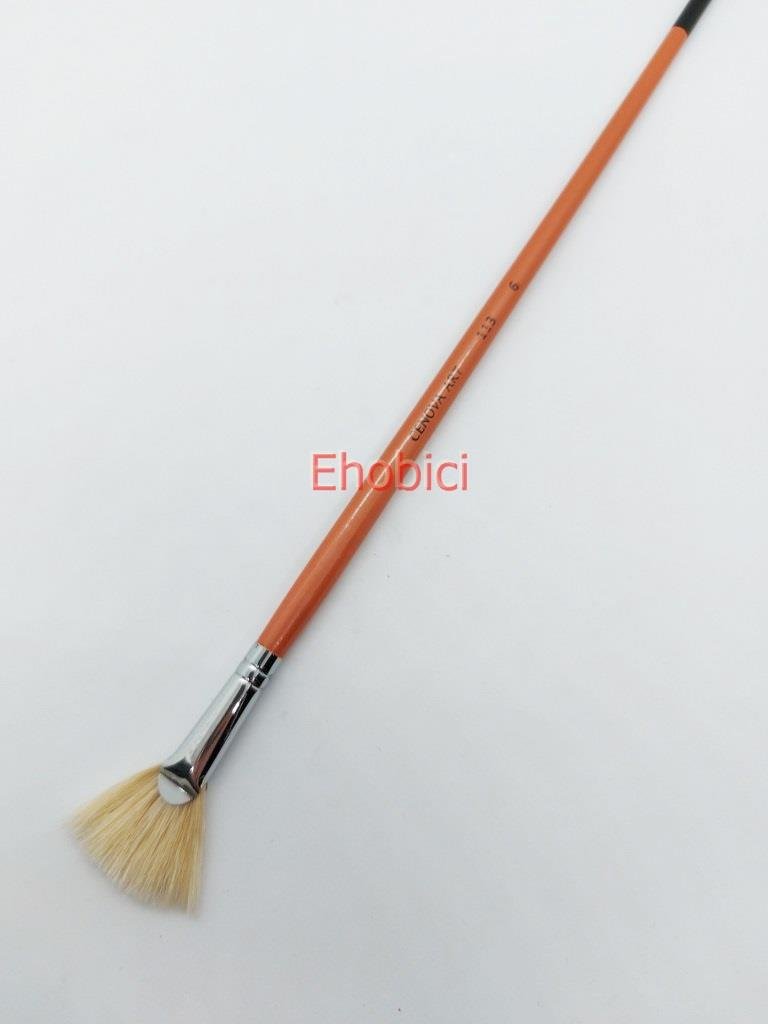 Cenova Art 113 Doğal Uzun Sap Yelpaze Fırça No:6