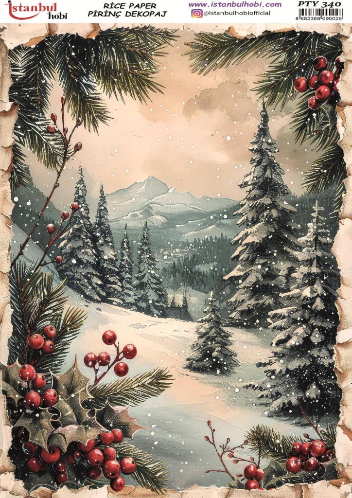 Pirinç Dekopaj Kağıdı 30x42cm PTY-340 Yılbaşı