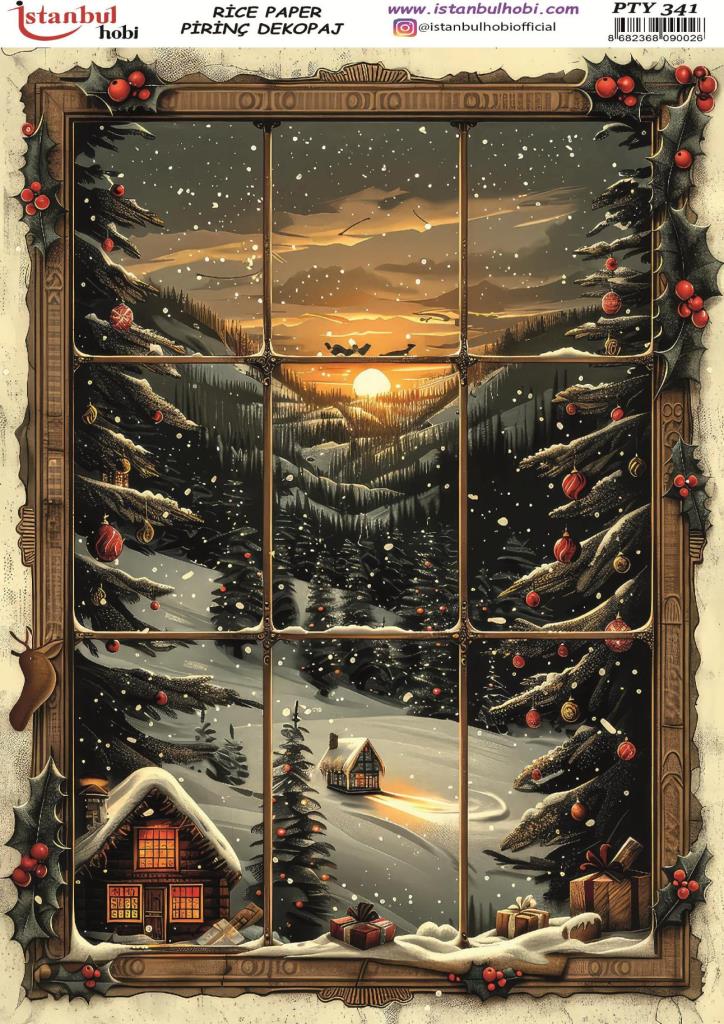 Pirinç Dekopaj Kağıdı 30x42cm PTY-341 Yılbaşı