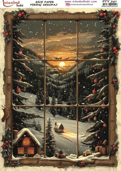 Pirinç Dekopaj Kağıdı 30x42cm PTY-341 Yılbaşı
