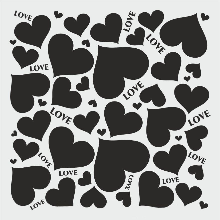 Diğer Karışık Desenler Stencil Şablon (25x25) S-238