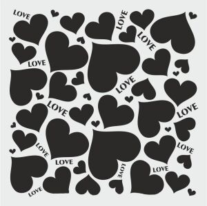 Diğer Karışık Desenler Stencil Şablon (25x25) S-238