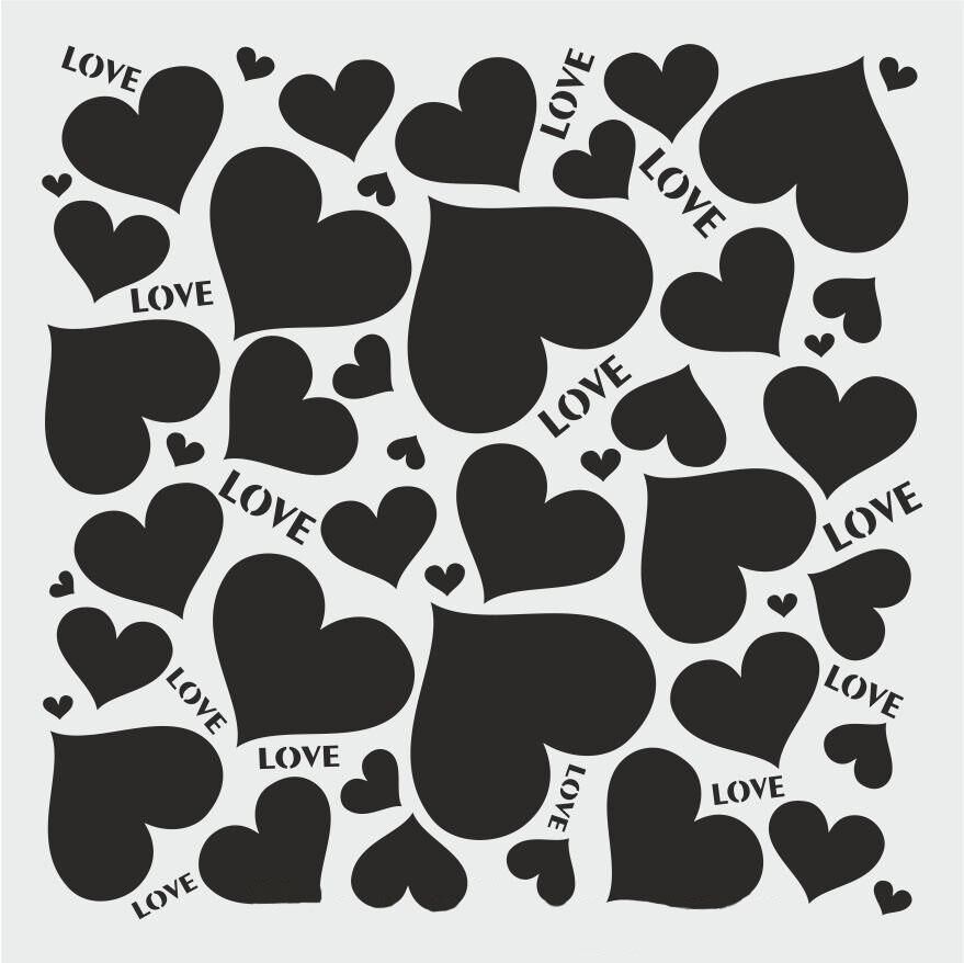 Diğer Karışık Desenler Stencil Şablon (25x25) S-238