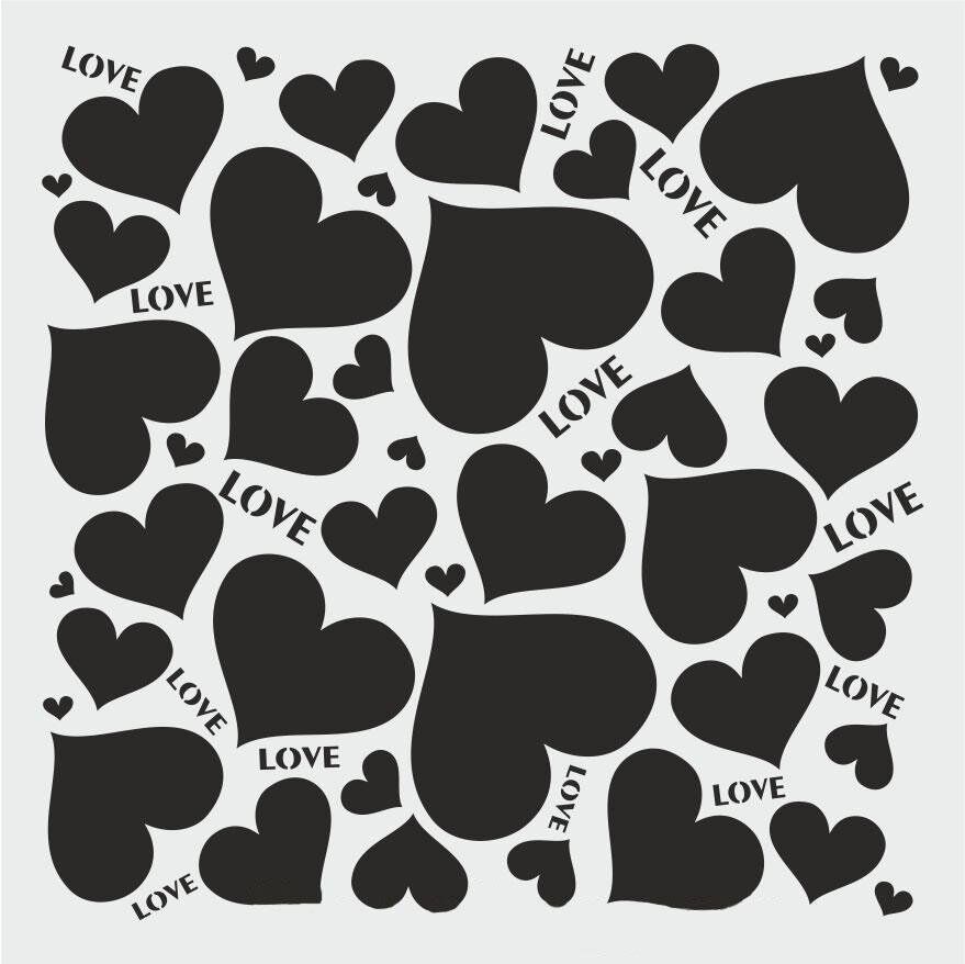 Diğer Karışık Desenler Stencil Şablon (25x25) S-238