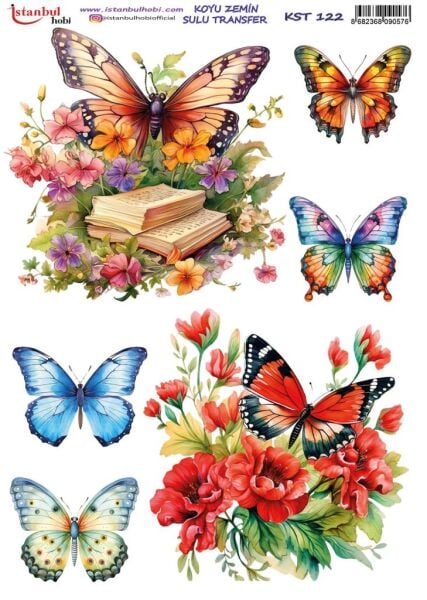 Koyu Zemin Sulu Transfer Kağıdı 25x35cm KST-122