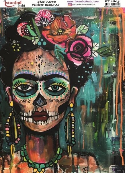 Pirinç Dekopaj Kağıdı 30x42cm PT-2603 Frida Kahlo