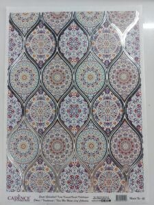 Cadence Desenli Gümüş Varak Pirinç Dekoapaj Kağıdı - Model 045