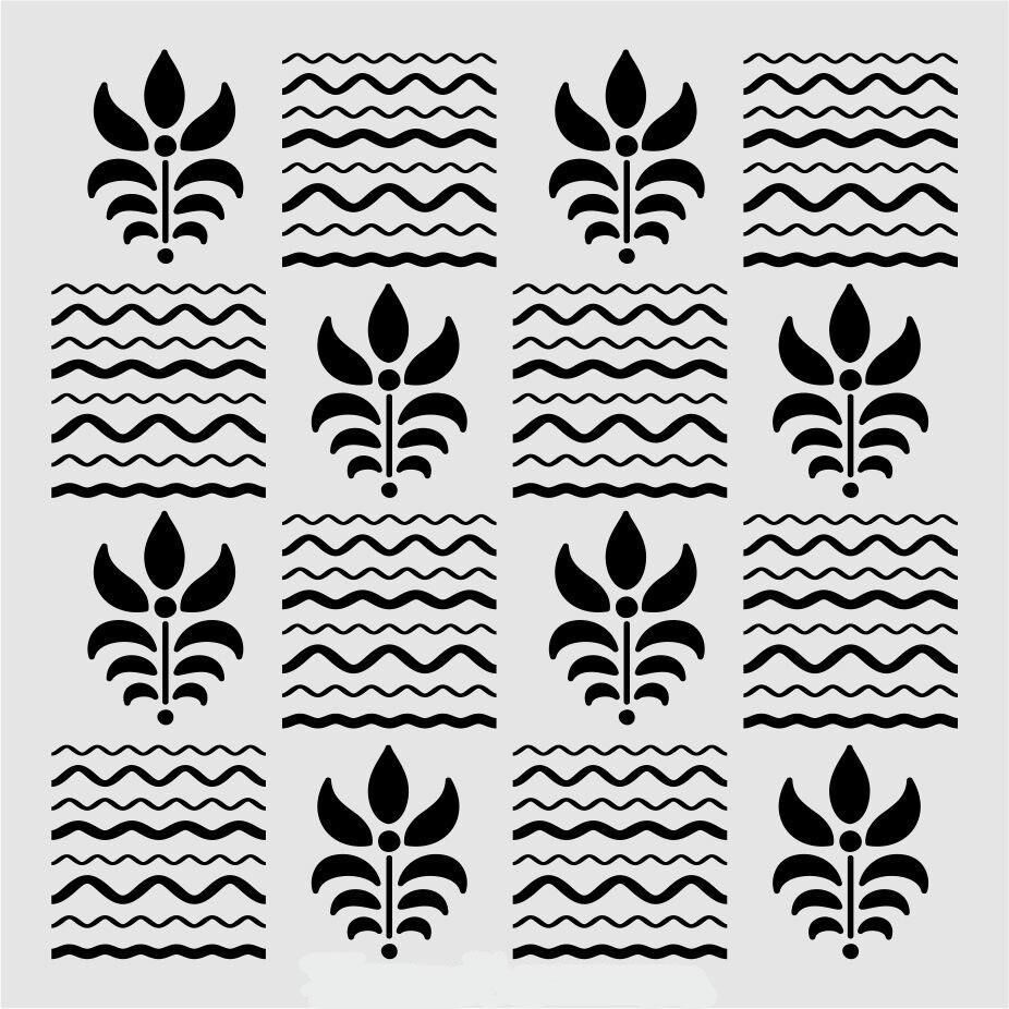 Diğer Karışık Desenler Stencil Şablon (25x25) S-241