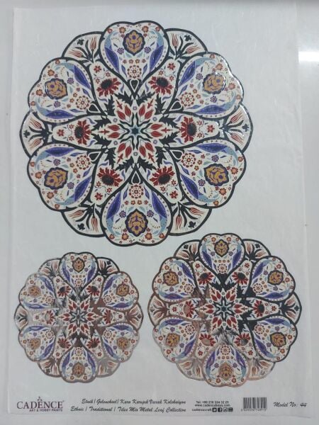 Cadence Desenli Gümüş Varak Pirinç Dekoapaj Kağıdı - Model 044