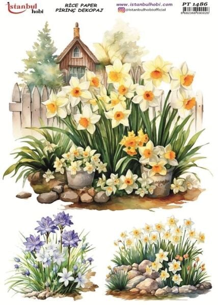 Pirinç Dekopaj Kağıdı 30x42cm PT-1486 Çiçekler
