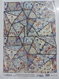 Cadence Desenli Gümüş Varak Pirinç Dekoapaj Kağıdı - Model 042