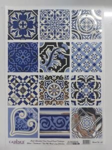 Cadence Desenli Gümüş Varak Pirinç Dekoapaj Kağıdı - Model 049