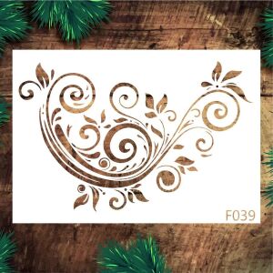 Çiçek Desen Stencil Şablon (25x35) F-039