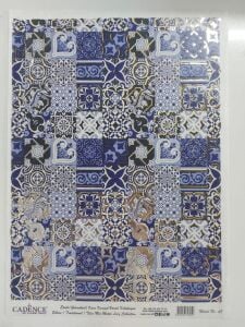 Cadence Desenli Gümüş Varak Pirinç Dekoapaj Kağıdı - Model 048