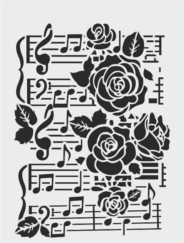 Diğer Karışık Desenler Stencil Şablon (21x30) S-248