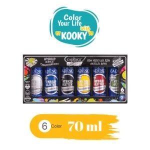 Cadence Kooky Simli Hybrid Akrilik Boya 70ml 6 lı Set