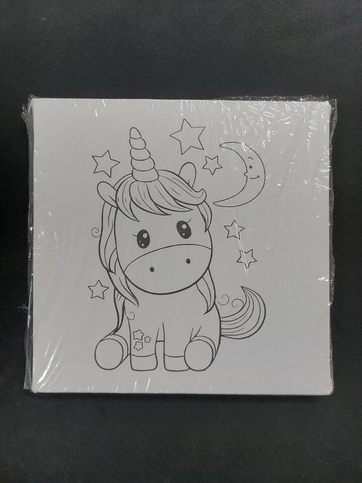 Çocuk Etkinlik Kanvas Baskılı Tuval Pony 20x20cm