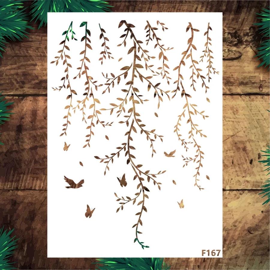 Çiçek Desen Stencil Şablon (25x35) F-167