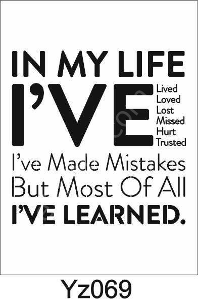 Yazı Desenler Stencil Şablon (25x25) YZ-069