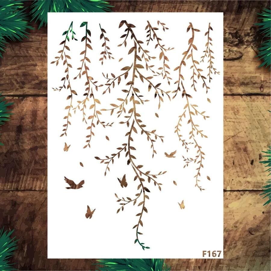 Çiçek Desen Stencil Şablon (35x50) F-167