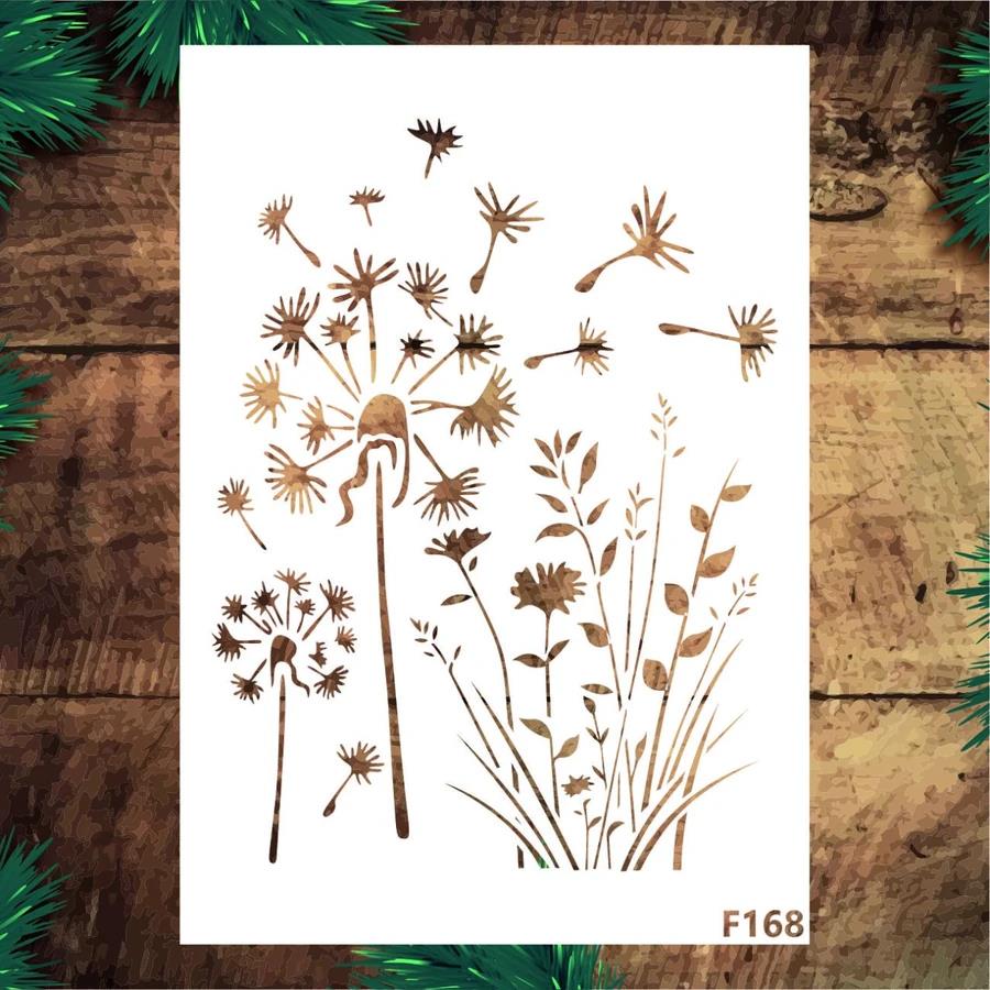 Çiçek Desen Stencil Şablon (21x30) F-168