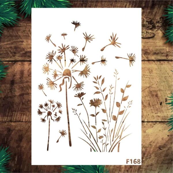 Çiçek Desen Stencil Şablon (21x30) F-168