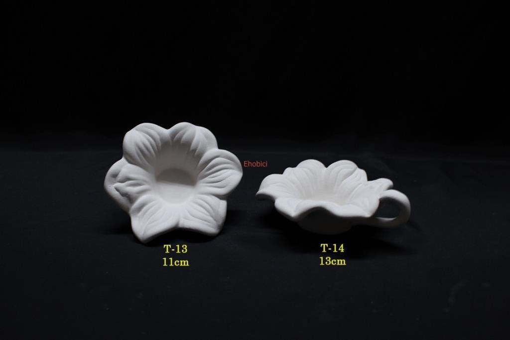 Seramik Kulplu Yaprak Tabak 13cm T-14