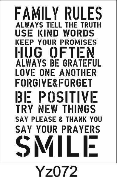 Yazı Desenler Stencil Şablon (21x30) YZ-072