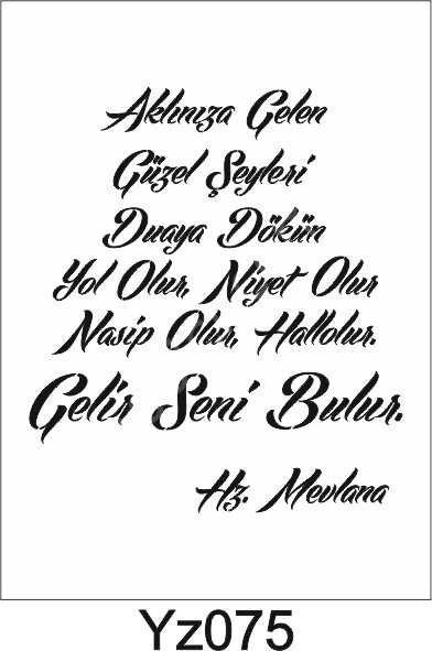 Yazı Desenler Stencil Şablon (21x30) YZ-075